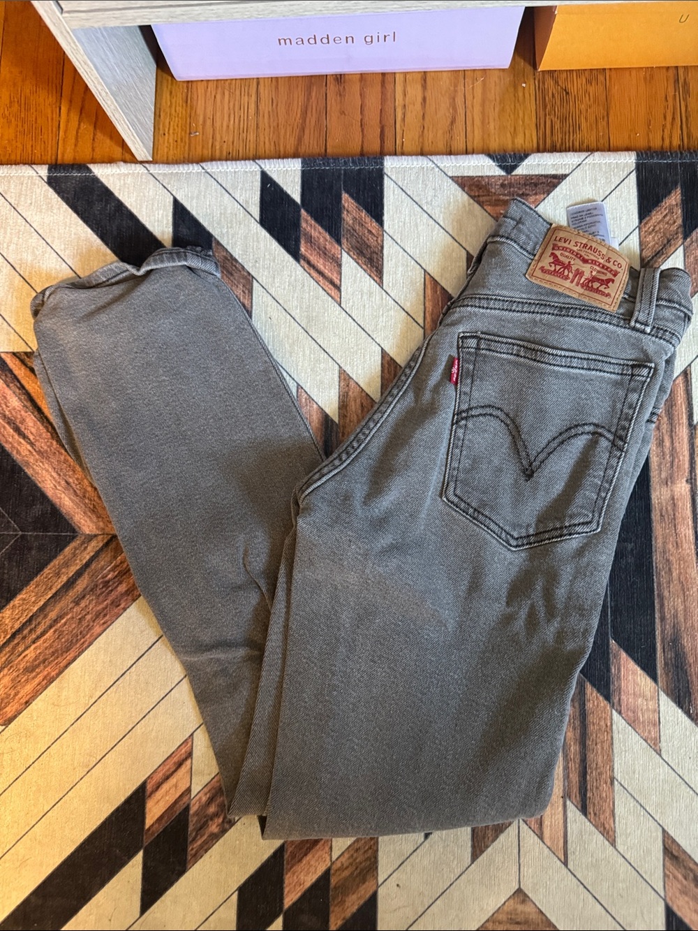 Levi's Gray Straight-Leg Ankle Jeans